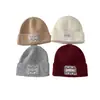 Chapéu de Lã Tricotado Estilo Coreano para Crianças Outono e Inverno Etiqueta de Renda Chapéu Pulôver Moda Família para Meninos e Meninas Quente e Fofo Tricotado
