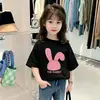 Camiseta de Algodón Puro de Manga Corta, Corte Holgado y Moderno, Ropa de Verano para Bebé y Niños, Nuevo Estilo 2026, Top de Media Manga para Niñas, Moda de Verano