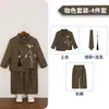 Traje novo estilo chinês bordado com gola alta para crianças, terno estilo chinês com lantejoulas, terno Zhongshan para discursos, recitações de meninos e vestido de primeiro aniversário de pajem