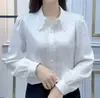 Camisa muy elegante de estilo francés de manga larga para mujer, nuevo modelo primavera 2026, top elegante de encaje de alta gama para ir al trabajo