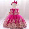 Vestido de bebé de un año de Amazon Supply, vestido de luna llena con bordado dorado, vestido de princesa, vestido de malla con lazo para niños