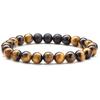 Pulseras de Piedra Natural Más Vendidas Europeas y Americanas Pulseras Elásticas de Amazon 8mm Piedra Ojo de Tigre Turquesa Blanca Ágata Pulsera de Cuentas
