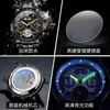 Zhang Zhilin Respalda los Relojes Olevs, Reloj Mecánico Puro Totalmente Automático, Diseño Calado, Reloj de Pulsera para Hombre Impermeable de Negocios