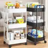 Escritorio de trabajo de oficina debajo de la estantería, estante al lado de la mesa, estantería, almacenamiento móvil, carrito de refrigerios con ruedas, aterrizaje