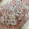 Anillo de ágata calcedonia lichi natural transparente como el hielo, accesorio para anillo de pulsera de círculo de jade con cuentas DIY, pendiente