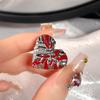 Anillo abierto con goteo de aceite rojo para el año de nacimiento, estilo frío, personalidad de alta calidad, anillo apilado de moda que combina con todo para mujeres
