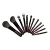 Kit de 12 Mini Pincéis de Maquiagem Portátil Cabelo de Cavalo Pincel para Pó Solto Stippling Cabo Curto Pincel para Sombra Corretivo Cangzhou Pincel de Maquiagem
