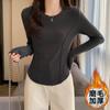 Foto real camiseta de manga longa com ombro a ombro para mulheres outono/inverno 2023 Novo design slim fit hot girl Top camiseta Fishbone