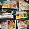 Plato para Exhibir Frutas con Tapa Bandeja para Platos Fríos Platos Marinados Melamina Rallada Rectangular Exhibidor de Postres para Buffet Comercial