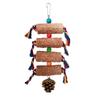 Juguete para loro juguete para pájaro escalar rasgar daño morder cuerda material natural mazorca de maíz cuerda de colores cono de pino colgante decorativo
