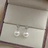 Pendientes de Plata de Ley S925 Perla de Agua Dulce Natural Barrocos Pendientes Simples y Elegantes Pendientes Pendientes