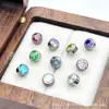 Pendientes de Titanio Incrustados con Zirconia 5A F136 Joyería para Piercings de Aleación de Titanio G23 con Taza de Taladro Cilíndrico Piercing de Lengua Piercing de Labio Piercing de Hélice Auricular
