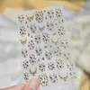 Tomoni Adesivos Metálicos para Nail Art DIY Novo Retro Menina Picante Diário Adesivos de Unha Ornamentos de Nail Art Estampa de Leopardo Dourada
