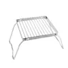 Fogareiro Portátil Dobrável para Churrasco de Piquenique em Aço Inoxidável 304 Suporte para Panela Bandeja de Grelha Pequeno Suporte Mini