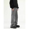 Pantalones con cremallera en la pierna estilo americano para hombre, primavera 2024, marca de moda juvenil, rectos, informales, combinables