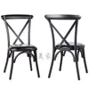 Silla Apilable con Respaldo Cruzado, Silla de Hierro Plano Pintada en Negro, Silla de Comedor de Hierro Forjado a Prueba de Óxido, Adecuada para Cafeterías, Restaurantes de Hot Pot y Comida Rápida