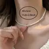 Colar Feminino Corrente Clavícula Laço, Colar de Pérolas de Nicho de Luxo Leve, Joias Femininas, Acessórios de Design de Nicho, Sensação de Alto Padrão
