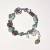 Pulsera de Cerámica Jingdezhen Nueva Pulsera de Cerámica Estilo Chino Joyería Hecha a Mano Cuerda Estilo Tíbet Puesto de Pulseras Jingdezhen