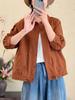 2025 Primavera y Otoño Nueva Chaqueta Corta Cárdigan Top Casual Manga Larga Holgado para Mujer Color Sólido Comercio Exterior Mayoreo