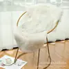 Tapete em forma de coração de lã sintética, tapete fofo de pelo longo para cabeceira, decoração de sala de estar, almofada de assento, perfeito para sessões de fotos de meninas, cor branca