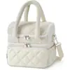 Bolsa de almuerzo aislada de doble capa para mujer, bolsa de almuerzo portátil, a prueba de fugas, duradera, reutilizable, para picnic