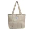 Bolso de mano suave y ceroso, nuevo estilo, relleno de algodón, para estudiantes universitarias, para el trabajo, grande, portátil, de tela de nailon.
