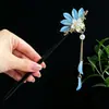 Horquilla de Flor Tricolor Estilo Antiguo, Nuevo Estilo Chino, Sensación de Alta Gama, Uso Diario con Hanfu y Cheongsam, Venta al por Mayor de Accesorios para el Cabello