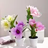 Duas Flores e Uma Fruta, Bonsai de Magnólia com Toque Real, Flores Artificiais, Enfeites de Decoração para Casa e Estúdio de Fotografia, Plantas Verdes Artificiais, Plantas Artificiais em Vasos