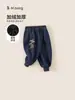Ropa Infantil Bonsun Pantalones Jogger de Invierno Nuevos Estampados para Niños con Forro Polar Integrado Jeans Gruesos para Niños Pequeños