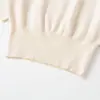 Z Estilo Europeu e Americano Transfronteiriço 2026 Nova Moda Feminina Versátil Gola Alta Ombro Acolchoado Manga Curta Cintura Marcada Malha Top 9598013