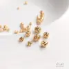 Cuentas Sueltas Bañadas en Oro de 14 Quilates que Conservan el Color, Cuentas Caladas, Separadores de Malla, Cuentas Redondas, Accesorios para Joyería de Pulseras Hechas a Mano para Bricolaje