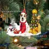 2022 Novo Produto Transfronteiriço Criativo Enfeites de Natal Cachorro Boneco de Neve Presentes de Natal Enfeites de Carro Planos em Acrílico