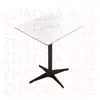 Mesa Cuadrada de Color Nogal para Uso Doméstico, Mesa de Comedor para Uso Comercial, Mesa de Comedor de Madera Maciza para Restaurantes, Mesa de Comedor de Pizarra para Restaurantes de Comida Rápida