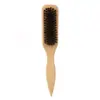 Escova de Barba Masculina Mais Vendida no Exterior Cabo de Faia Cerdas de Javali Pincel Retro para Styling de Cabeça Oleosa Pente Limpador para Cabelos Lisos e Quebrados