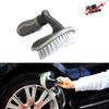 Suministros para limpieza de autos multifuncionales antideslizantes con mango curvo, cepillo para limpiar llantas con anillo de acero, mini cepillo para llantas tipo T para auto