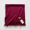 Cachecol Feminino Cor Sólida Mistura de Lã Outono Inverno Novo Estilo Moda Toque de Luxo Cachecol Médio-Longo Quente Xale Aquecedor de Pescoço
