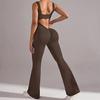 Mono sin mangas con cuello halter para mujer, estilo europeo y americano, con espalda descubierta, ajustado, para fitness y yoga