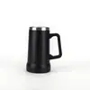 Caneca portátil transfronteiriça com alça 304 de aço inoxidável de grande capacidade, caneca a vácuo para uso externo, copo de café portátil