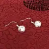 Ornamento de Plata Lin Fa Plata de Ley S990 Gancho para Oreja Pendientes Colgantes Cuentas Redondas Estilo Étnico para Mujer Regalo de Cumpleaños para Novia