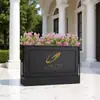 Conjunto Personalizado de Floreiras de Aço Inoxidável para Uso Externo para Escritórios de Vendas Comunitários, Suporte de Flores de Divisória para Cafeterias, Floreira Quadrada Galvanizada
