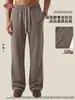 BE Roupa Masculina 2026 Outono/Inverno Luxo Discreto Estilo Old Money Mesclado em Forma de Arco Desgastado Solto Reto Casual Pesado Calças Masculinas