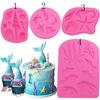 Molde de Silicone Concha Cauda de Peixe Coral Cavalo Marinho Decoração de Bolo de Chocolate Assar Molde de Fondant