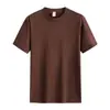Camiseta Masculina 100% Algodão Cor Lisa 210g Algodão Penteado Manga Curta Gola Redonda Camiseta Masculina Espessa Tendência Marca Roupas Manga Curta Camiseta Publicitária