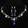 Conjunto de Joias Colar Brincos Flor de Liga Cruzada para Noiva Acessórios de Vestido de Casamento Strass Cristal Joias de Luxo Leve