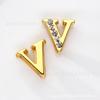 8MM Dourado Meio Diamante Letra DIY Acessórios de Joia Peças Vestíveis Acessórios Liga de Zinco Contas de Letras Inglesas