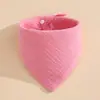 Babero Triangular de Color Sólido de Cuatro Capas Transfronterizo Toalla para Saliva Babero de Alimentación para Bebé Recién Nacido Toalla para Escupir Bebé Venta al por Mayor en Amazon