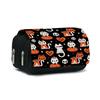 Estojo de Lápis Halloween DIY Estampado Caixa de Lápis com Tampa de Camada Dupla Estudante Crianças Tendência Bolsa de Material Escolar para Lápis Grande Capacidade