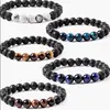 Pulseira de Pedra Natural Olho de Tigre Turquesa Pedra Vulcânica com Contas Popular Transfronteiriça Europeia e Americana Pulseira de Comércio Exterior Temu Fábrica Atacadista