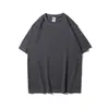 Camiseta Masculina Cruzada Ag280G Pesada Solta Oversize Tendência Marca Versátil Estudante Algodão Puro Gola Redonda Manga Curta Camisa Publicitária