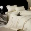 Conjunto de Roupa de Cama de Quatro Peças Jacquard Gong Escovado de Luxo Leve Toque de Alta Qualidade Uso Doméstico Capa de Edredom Lençol Conjunto de Três Peças Lençol com Elástico Roupa de Cama